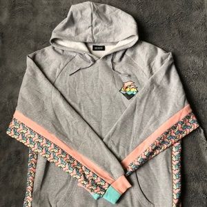 Grey Pink Dolphin Hoodie